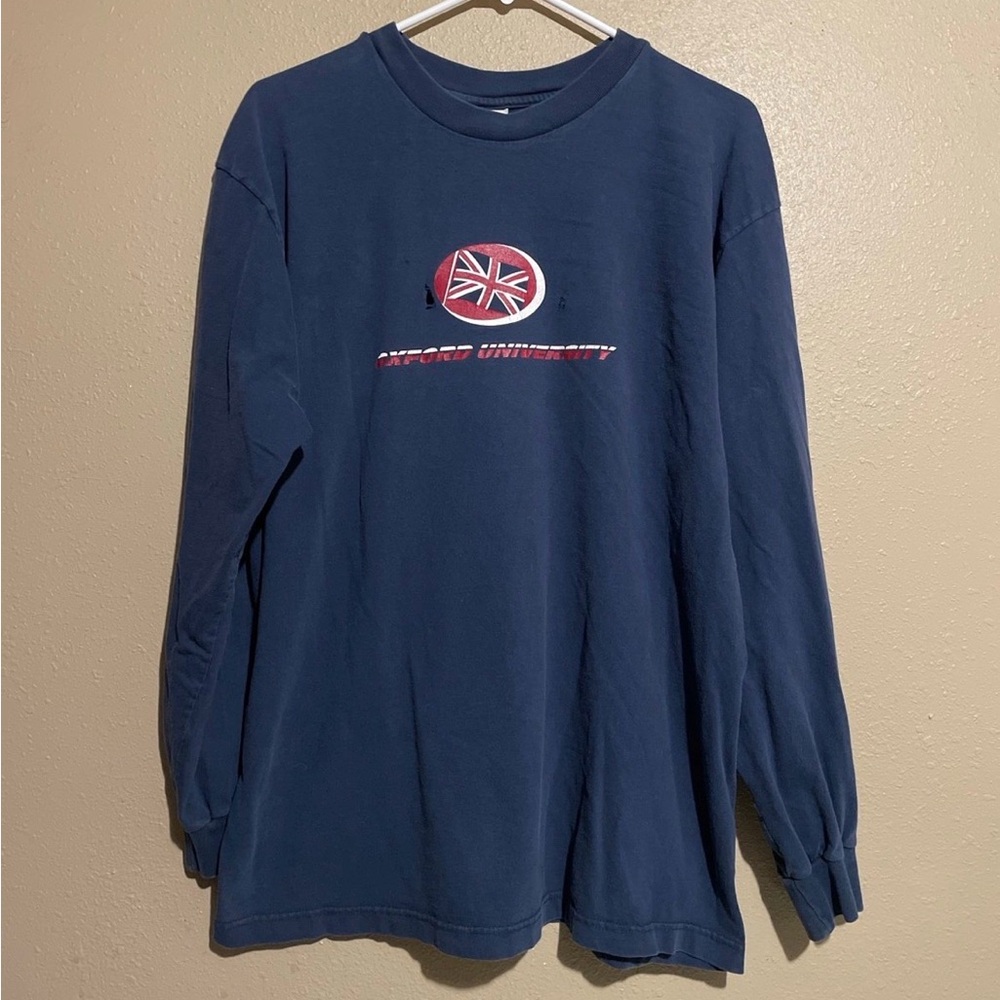 Oxford University Campus Stores Graphic Navy Blue Long Sleeve T-Shirt Adult XL